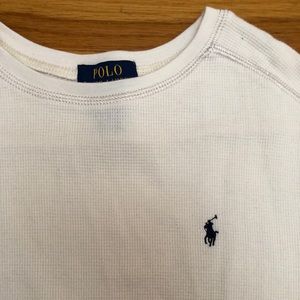 Boys/girls off white long sleeve thermal shirt